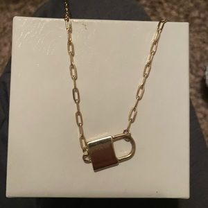 Gold Lock Necklace